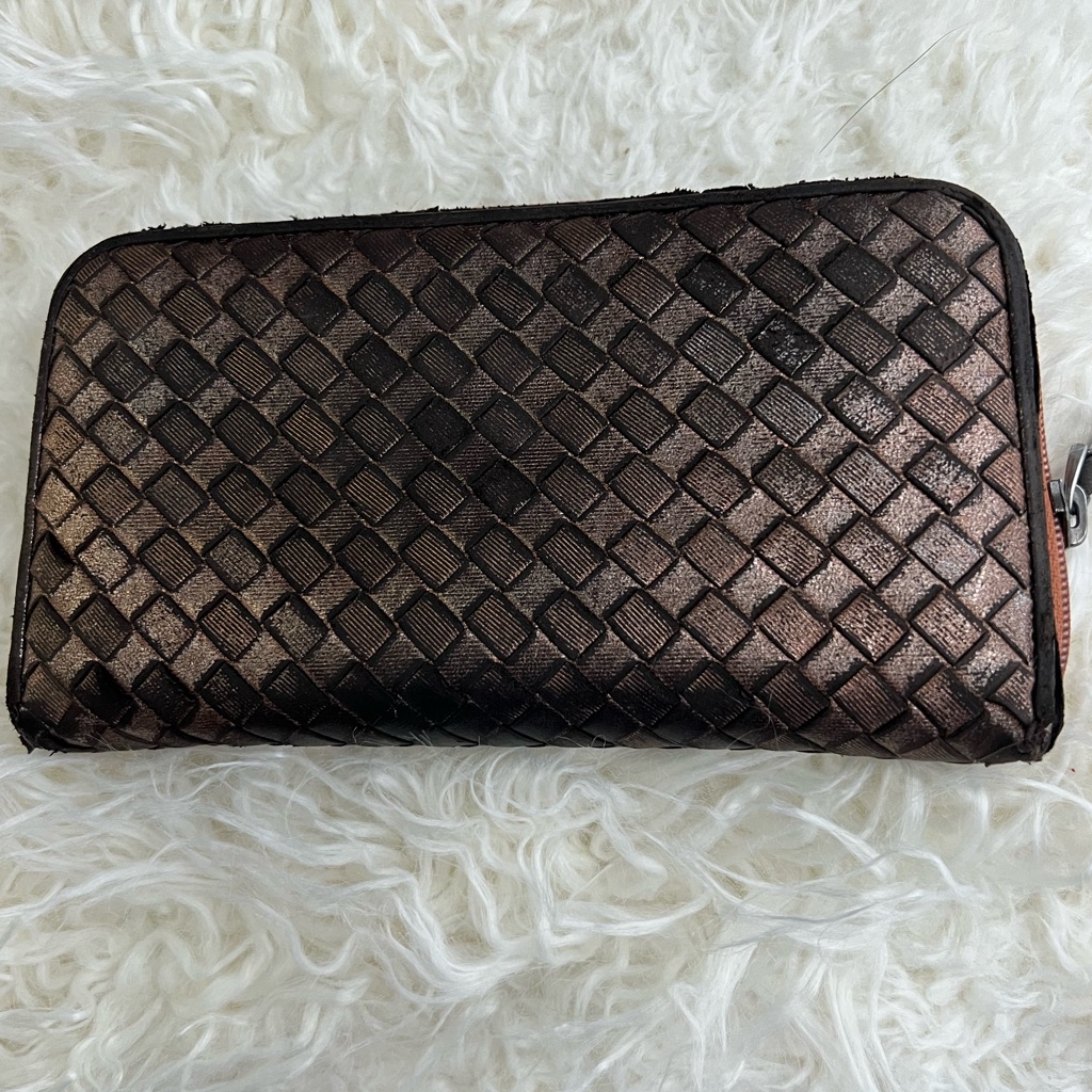 Bottega Veneta Vintage Nappa Intrecciato Zip Around Wallet